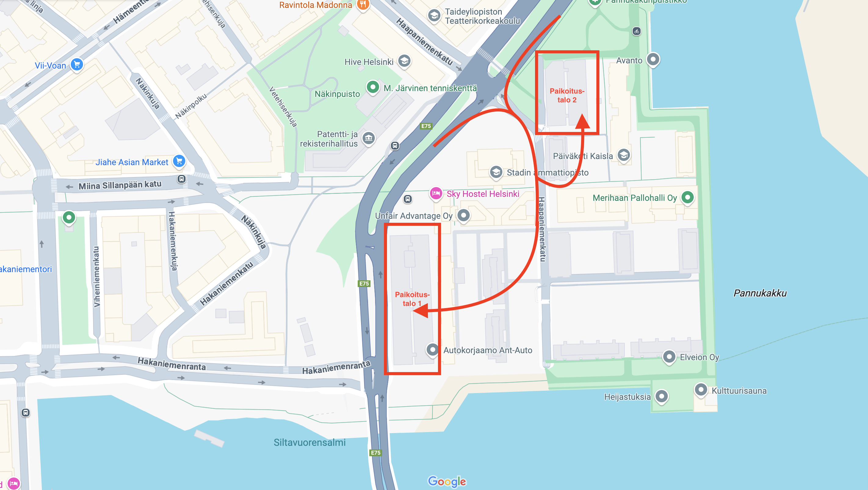 Pysäköinti Meriparkki